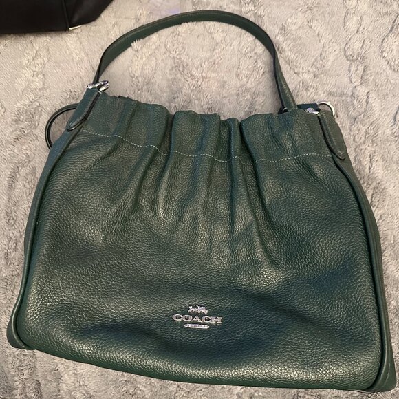 Coach C1454 Maya Leather Large Shoulder Bag-Tote Green - Picture 1 of 5